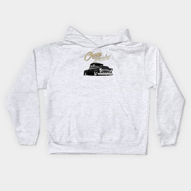 Chevy Trucks Kids Hoodie by small alley co